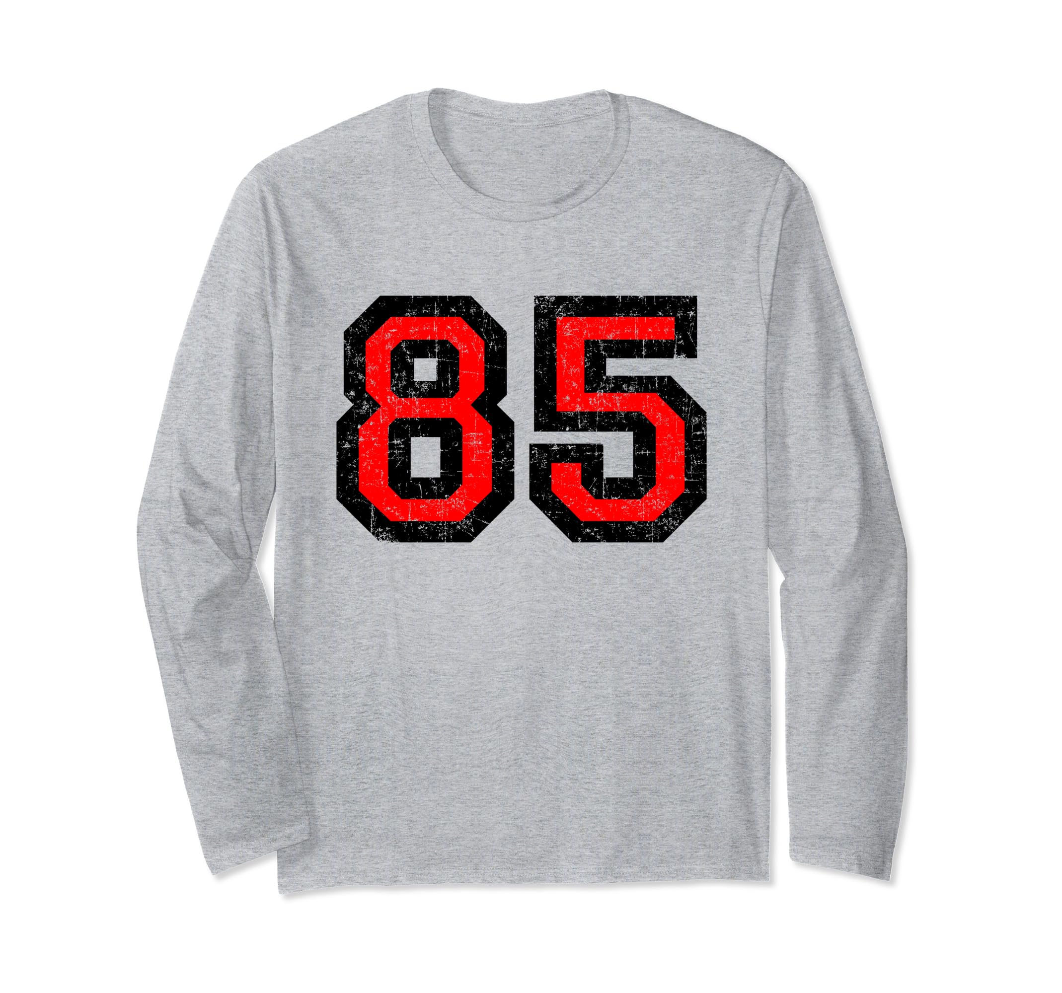 Amazon | 数字 85 (ヴィンテージレッドとブラック) 長袖Tシャツ